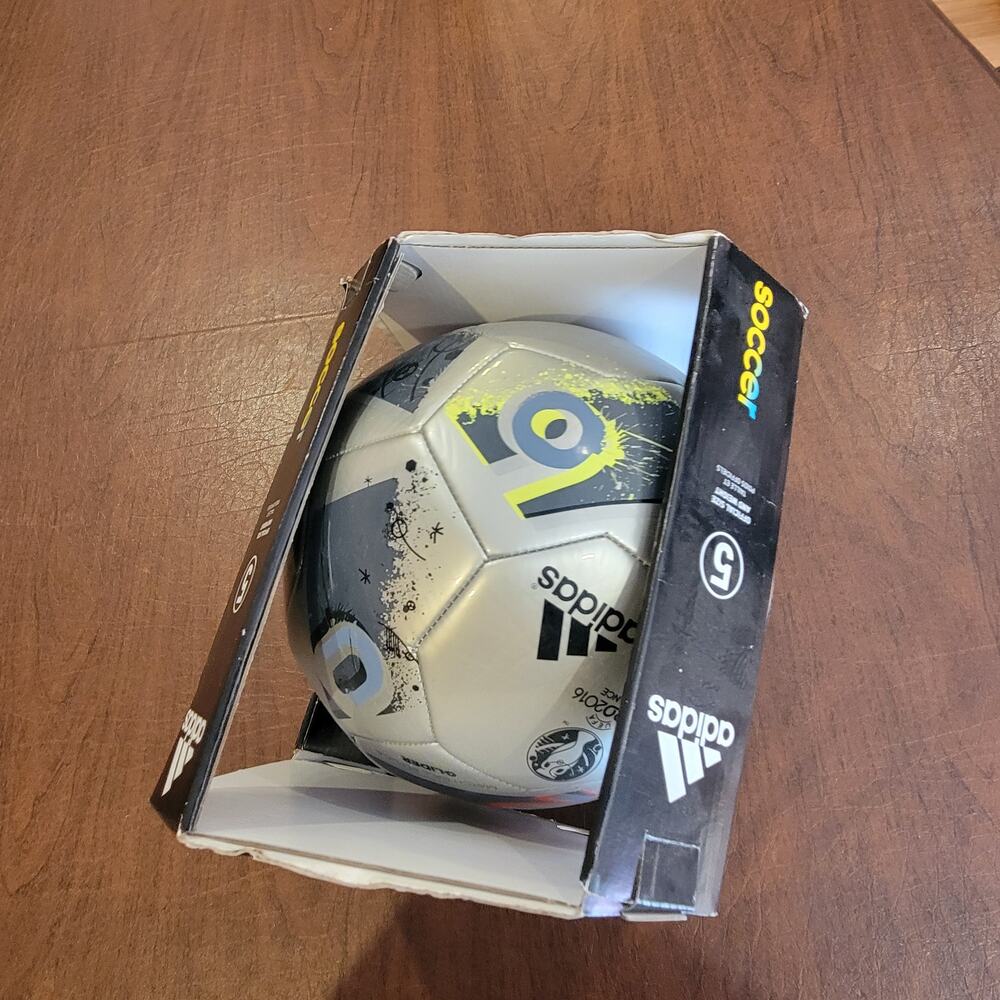 adidas Performance Euro 16 Glider soccer ball silver gray size 5 New